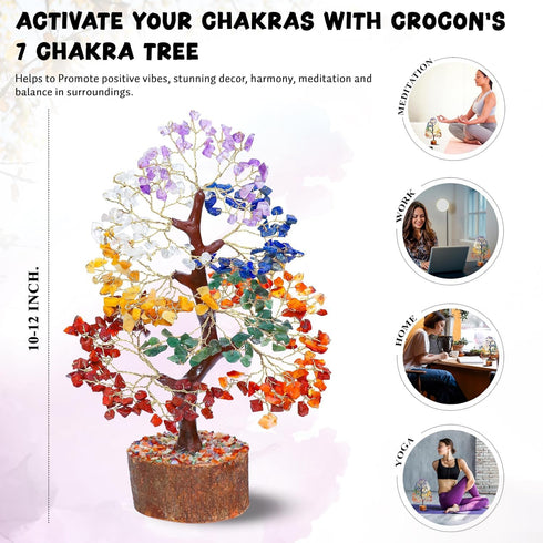 Seven Chakra Crystal Tree, Birthday Gifts for Women, Healing Crystal Tree of Life, Home Decor Gift for Mom