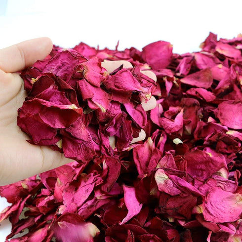 150 Grams/5.3 OZ Natural Dried Red Rose Flower Petals for Wedding Decoration, Bath, Crafts Accessories