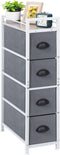 HAITRAL Narrow Dresser - 4 Drawers Slim Fabric Storage Cabinet with Removable Drawers for Laundry, Closet, Living Room