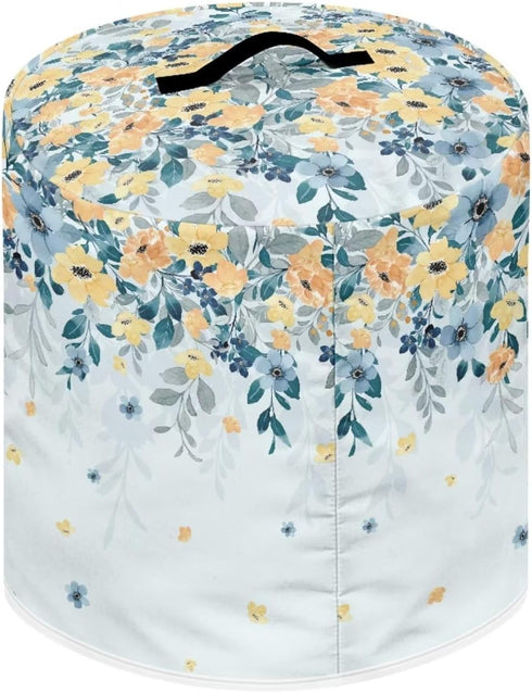 Round Dust Cover for Kitchen Appliance Protective Cover,Floral Printed Durable Rice Cooker Air Fryer Cover 8Qt