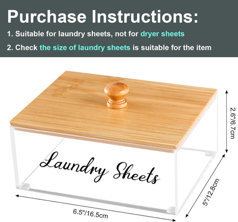Bamboo Laundry Detergent Sheets Organizer with Acrylic Storage Container