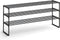 SONGMICS Shoe Rack, 3-Tier Shoe Organizer, Metal Storage Shelf, Upright or Upside