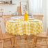 MANGATA CASA Yellow Gingham Round Tablecloth, Waterproof Checkered Table Cloth, Polyester Buffalo Plaid 60R inch