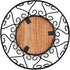 Iron Fruit Bowl with Wooden Base for Kitchen Countertop and Dining Room, 9" x 9" x 4"