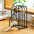 LINFIDITE Cutting Board Holder Chopping Boards Organizer Holder Kitchen Countertop Pot Pan Lids Rack Kitchenware Organizer Flat Steel 4.92 x 5.7 x 8.47 in. Black by LINFIDITE