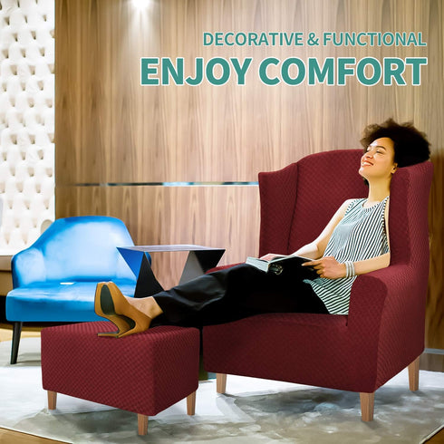 YEMYHOM Ottoman Cover Latest Jacquard Design High Stretch Folding Storage Footstool Protector Rectangle Removable