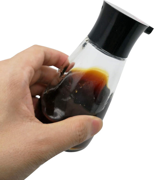 Excelity Cruet Dispenser Set for Olive Oil, Vinegar, Soy Sauce with Elegant Glass Bottle for Kitchen Cooking.