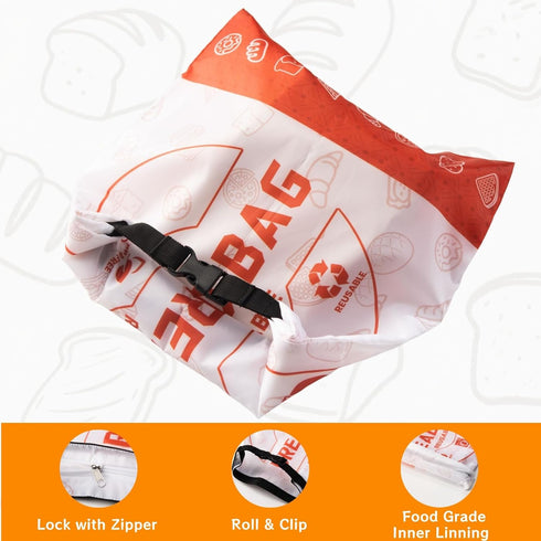 CEvolvulus 2 Pack Reusable Bread Bags for Homemade BreadSourdough Baking SuppliesFreezer Bread Storage Bag, Zipper
