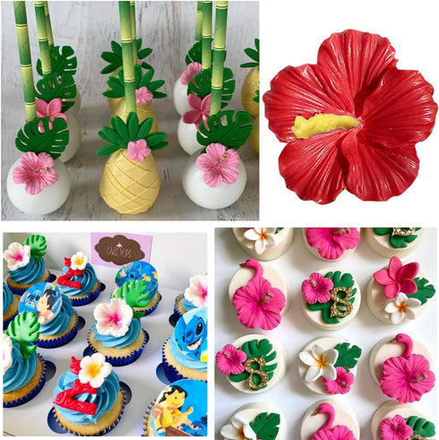 Hibiscus Flower Silicone Fondant Molds for Cake Decoration, Cupcake Topper, Chocolate Candy, Sugar Craft, Polymer Clay,