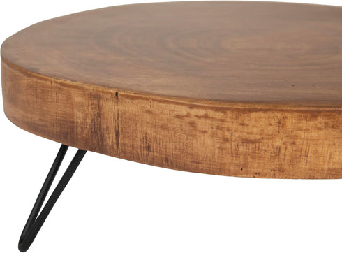 Creative Co-Op Decorative Paulownia Wood Pedestal, Dark Brown
