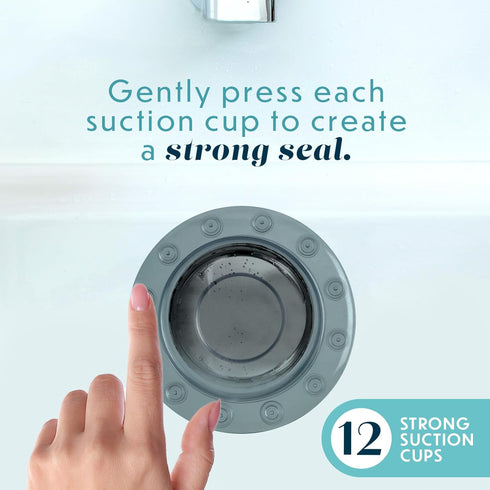 SlipX Solutions Bottomless Bath Overflow Drain Cover for Tub, Adds Inches of Water for a Warmer Deeper Bath, Gray (4