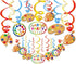 30Ct Art Hanging Swirl Decorations, Sip n Paint Party Supplies, Little Painting Artist Birthday Theme Decor