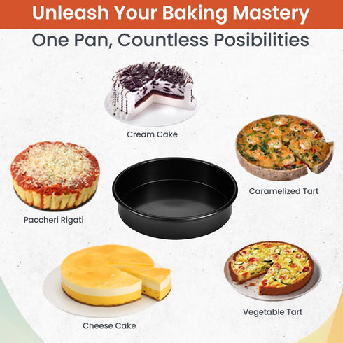 RFAQK 6-Inch Round Cake Pan Set of 4 with 60 Parchment Papers, Nonstick Baking Pans, Dishwasher Safe
