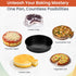 RFAQK 6-Inch Round Cake Pan Set of 4 with 60 Parchment Papers, Nonstick Baking Pans, Dishwasher Safe