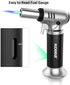 Kollea Butane Torch Lighter, Mini Kitchen Cooking Torch with Fuel Gauge & Continuous Flame Lock, Culinary Blow Torch