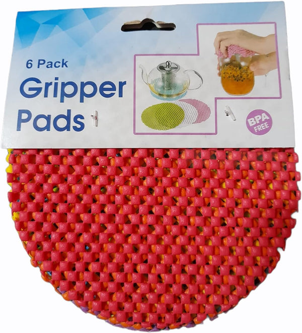 Generic 6 Piece Round Multi-Purpose Jar Gripper Pad Bottle Lid Opener, Colors May Vary