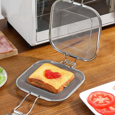 Luxshiny Toaster Oven Microwave Toaster Sandwich Cage, Grill Press for Toast, Home Baking Bread Toaster Accessories