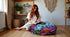32 Inch ICC Large Hippie Mandala Floor Pillow Ottoman Pouf Cover - Indian Peacock Daybed Oversized Cotton Cushion Cover