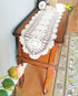 Hetao 12x35 100% Cotton Handmade Crochet Lace Table Runners, Oblong Tablecloth Doilies, Beige