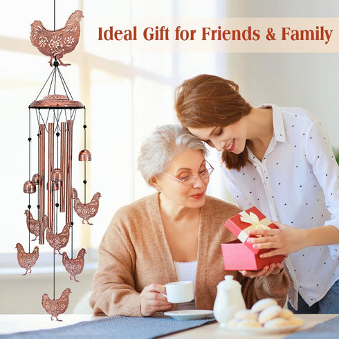 for Mom Chicken Wind Chimes for Outside,Chicken Gifts for Women/Men/Sympathy/Memorial Gifts/Birthday Festival Metal