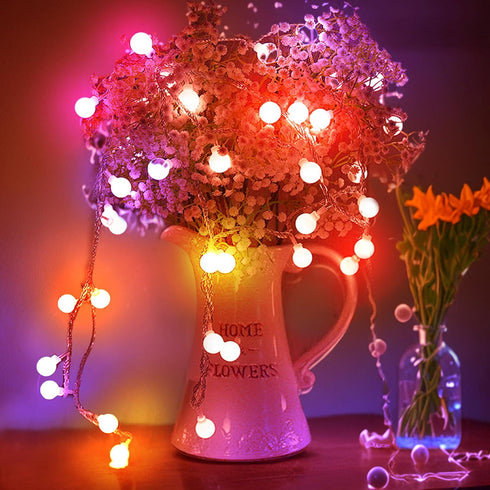 GlowNest 33ft 11 Dimmable Led Globe String Lights Indoor, Mode USB Color Changing String Lights Twinkle Lights