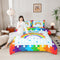 Homewish Cartoon Trains Kids Comforter Set Twin Size,Cute Choochoo Vehicles Bedding Set,Boys