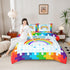 Homewish Cartoon Trains Kids Comforter Set Twin Size,Cute Choochoo Vehicles Bedding Set,Boys
