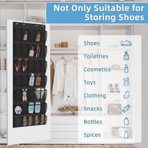 35 4 Aisoso Over the Door Shoe Organizer with Large Breathable Mesh Pockets and Metal Hooks Space Saving Hanging