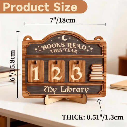 Semyifu Counter, Counter Books Read This Year Book Tracker for Home Library Decor, Book Book Lover Gift for Librarian