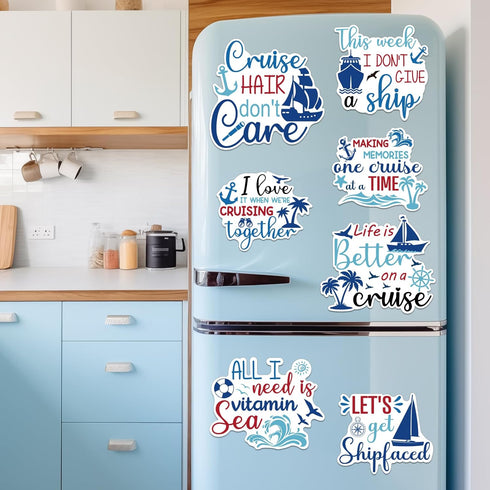 Cruise Ship Door Decorations, 10PCS Large Magnetic Cabin Magnets for Funny Carnival Cruise Birthday Decorations