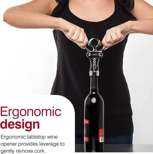 Zyliss Stainless Corkscrew & Bottle Opener - Wine Corkscrew & Beer Bottle Opener with Rubber Handles