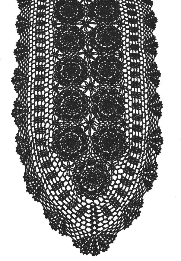 KEPSWET Cotton Handmade Crochet Lace Oval Table Runner Dresser Console Coffee Table