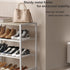 HOMEFORT 4-Tier Shoe Storage Shelf, Industrial Narrow Shoe Organizer for Closet Entryway, Small Shoe Rack Table