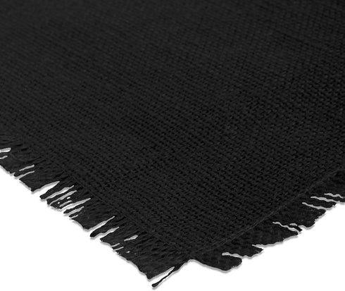 DII Solid Black Jute Burlap Placemat Set, 13x19, 6 Count