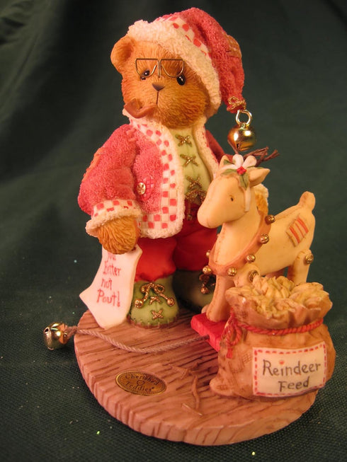 Cherished Teddies Wendall Santa Claus Figurine, Red