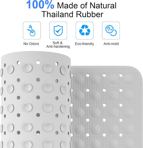 JOYCANO 28 16 inches, Bath Mat for Tub Non Slip, Shower Mat Bathtub Mat Non Slip, Natural Rubber no Plastic Odors