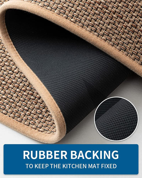 Kitchen Rugs and Mats Non-Skid Washable, Absorbent Runner Rugs for Kitchen, Front of Sink, Floor Mats (Beige, 20"x32")