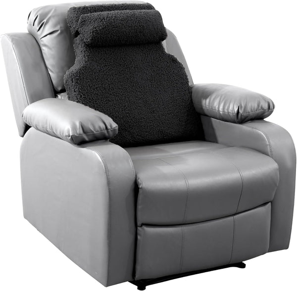 HOMBYS Sherpa Fleece Lumbar Support Pillow with Headrest for Recliner,Memory Foam Chair