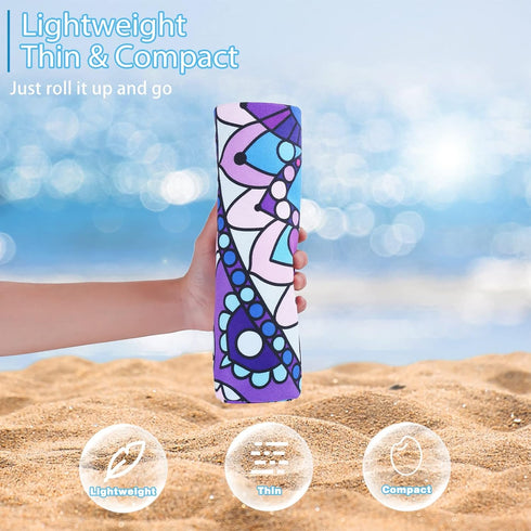 TwoYek 2 Pack 71x32 Microfiber Thin Beach Towel Lightweight Oversized Extra Large Sand Free Towels Quick Dry for Travel