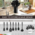 Kitchen Cooking Utensils Set of 7, P&P CHEF Heat-proof Spatula for Nonstick Cookware, Black