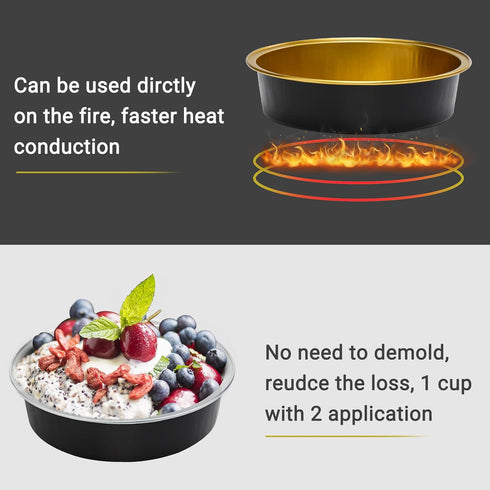 Beasea 20 Pack Cheesecake Pan with Lids - 8 Oz 4 Inch Round Foil Tart Tins, Disposable Mini Pie Pans