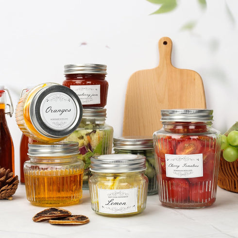 4 oz 8 Pack Cehomi Small Glass Mason Jars with Lids - Vintage Canning Jars, Pickling Jars for Jelly, Jam, Honey