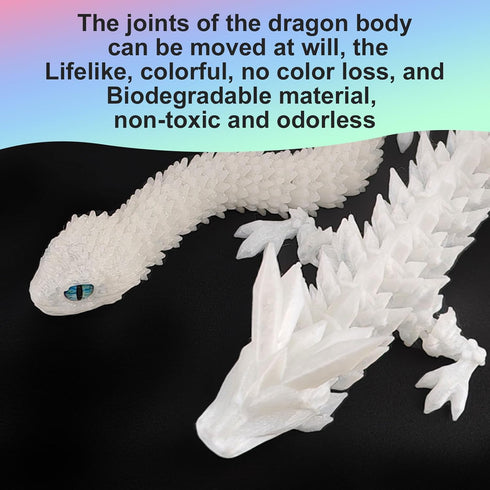 3D 3D Printed Dragon Snake Eggs, Flexible Printed Animal Toys UV Glow in the Dark, Desk Pet for Animal Collectors