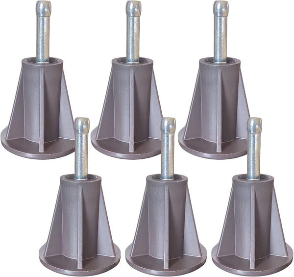 Home's Place Steel Stem Bed Frame Feet to Replace Wheels, Set of 6 Replacement Feet for Sturdy Bed and Floor Protection