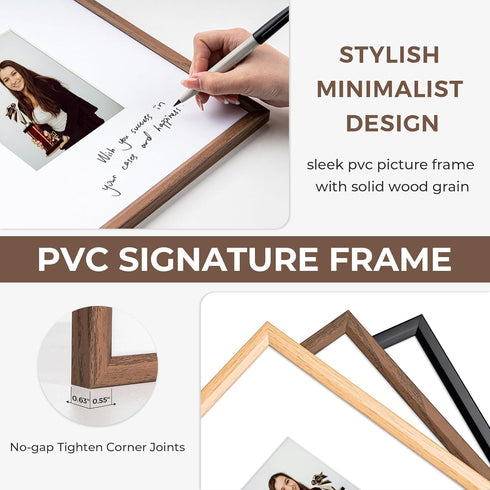 16x20 8x10 Axeman Signature Picture Frame with White Mat Wedding Guest Book Alternative, Wall Hanging Photo Frame