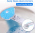 Disposable Toilet Brush and Holder Set with 16 Refills, Long Handle Wand, Compact Bathroom Scrubber, White