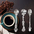 Fdit Vintage Style Coffee Spoons Set, 3 Pcs Royal Style Metal Carved Teaspoons for Kitchen and Tea Parties