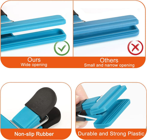 TACGEA Chip Clips, 8 Pack Food Clips with Air Tight Seal Grip for Food Storage