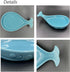 Ceramic Spoon Rest for Kitchen, Whale Shape, 4.8W x 7.8L with Wooden Spoon