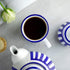 City to Cottage Handmade Dark Navy Blue Stripe Ceramic Extra Large Mug, 17.5oz/500ml for Hot Chocolate, Coffee